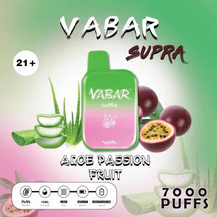 VABAR SUPRA Disposable Vape 7000 Puffs Aloe Passion Fruit
