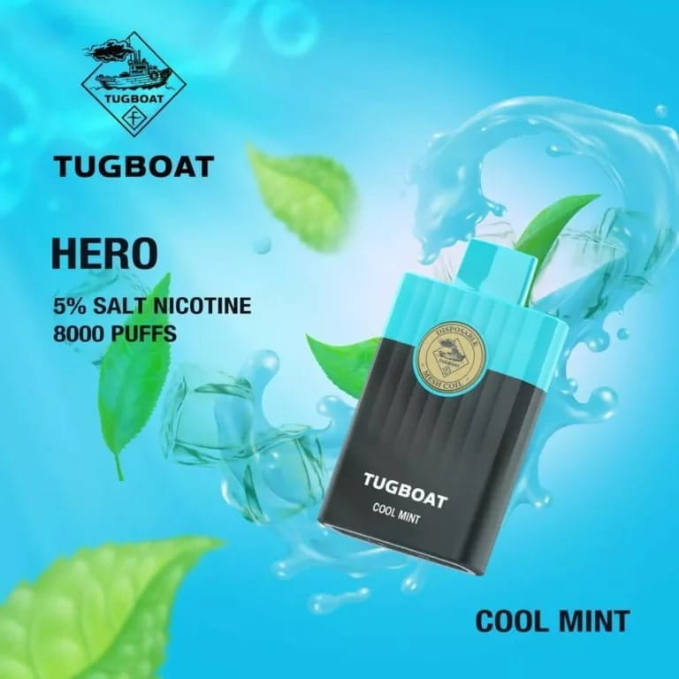 TUGBOAT HERO 8000 Puffs Disposable Vape Cool Mint in UAE TUGBOAT HERO 8000 Puffs Disposable Vape Cool Mint in UAE