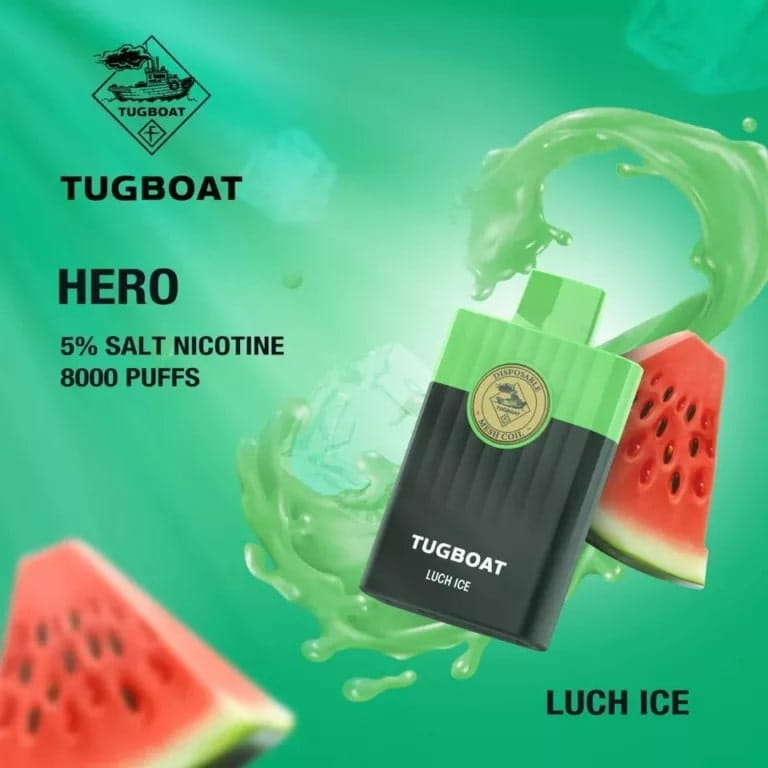 TUGBOAT HERO 8000 Puffs Disposable Vape Luch ice in Dubai TUGBOAT HERO 8000 Puffs Disposable Vape Luch ice in Dubai