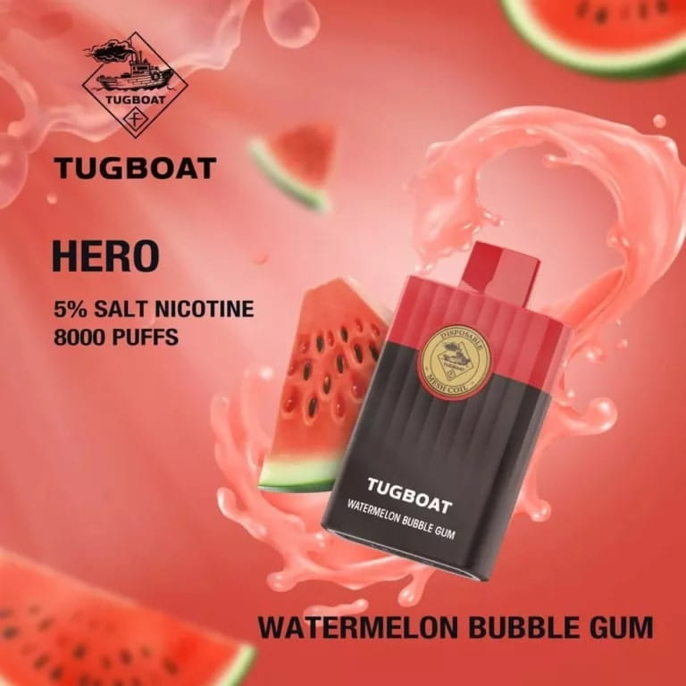 TUGBOAT HERO 8000 Puffs Watermelon Bubblegum in Dubai TUGBOAT HERO 8000 Puffs Watermelon Bubblegum in Dubai