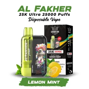Al Fakher 25K Ultra Disposable Vape 25000 Puffs Lemon Mint in Dubai