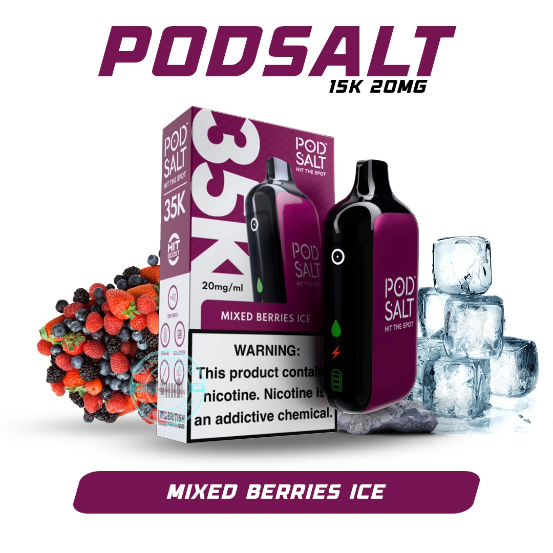 Pod Salt 15000 Puffs Disposable Vape 20mg Mixed berries ice In Dubai UAE