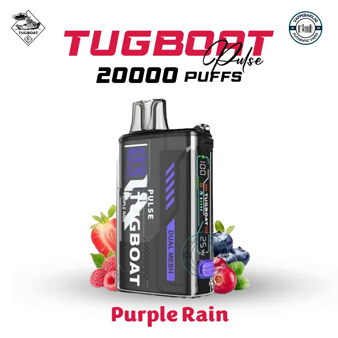 Tugboat Pulse 20000 Puffs Purple Rain Disposable Vape in Dubai Tugboat Pulse 20000 Puffs Purple Rain Disposable Vape in Dubai