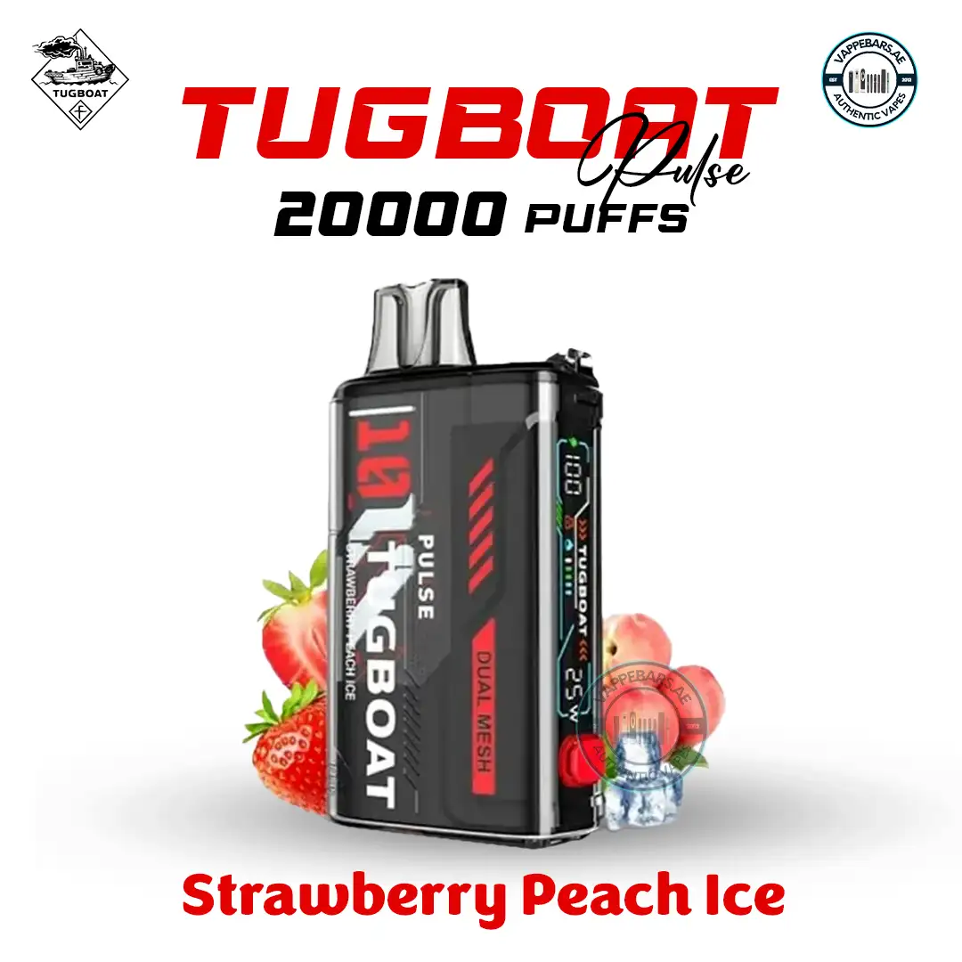 Tugboat Pulse 20000 Puffs Strawberry Peach Ice Sweet Melon Mango Disposable Vape in Dubai Tugboat Pulse 20000 Puffs Strawberry Peach Ice Sweet Melon Mango Disposable Vape in Dubai