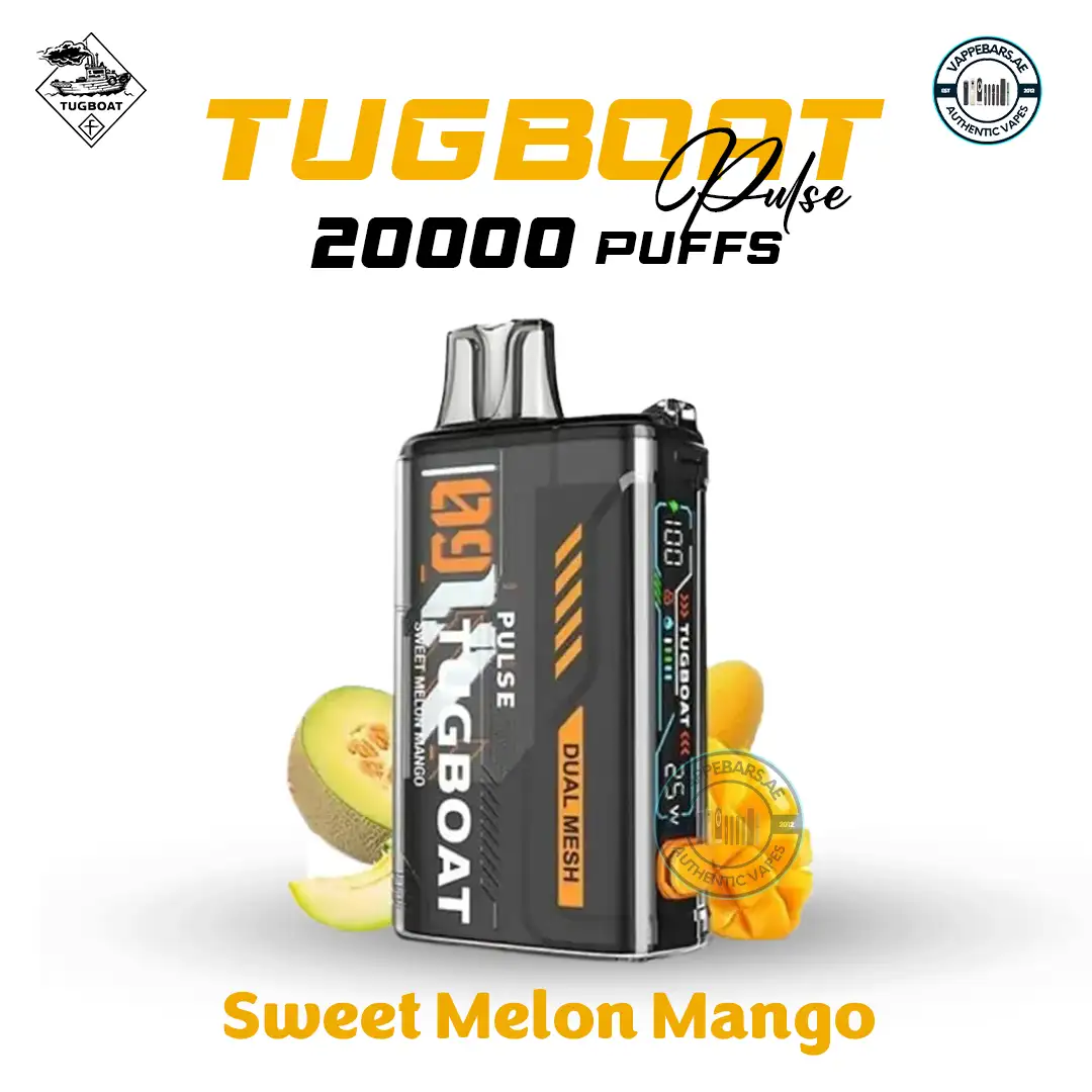 Tugboat Pulse 20000 Puffs Sweet Melon Mango Disposable Vape in Dubai Tugboat Pulse 20000 Puffs Sweet Melon Mango Disposable Vape in Dubai